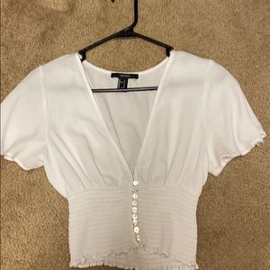 Cute white Forever 21 crop top